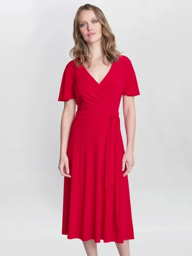 Gina Bacconi Donna Wrap Effect Jersey Dress - Red - Female