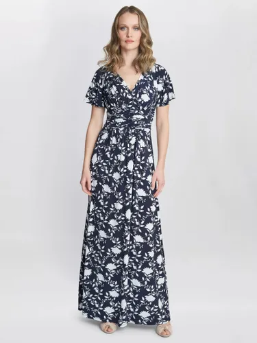 Gina Bacconi Faye Jersey Maxi Dress, Navy/White - Navy/White - Female