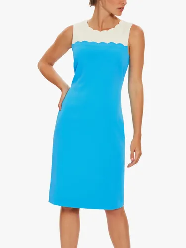Gina Bacconi Gina Olivina Sleeveless Scallop Dress - Summer Turquoise - Female