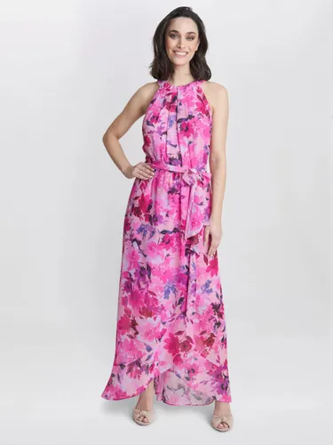 Gina Bacconi Hermione Floral Print Maxi Dress, Hot Pink - Hot Pink - Female