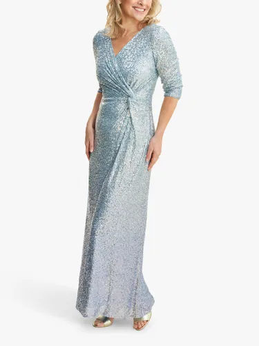 Gina Bacconi Jacynda Sequin Wrap Front Maxi Dress - Hydrangea - Female