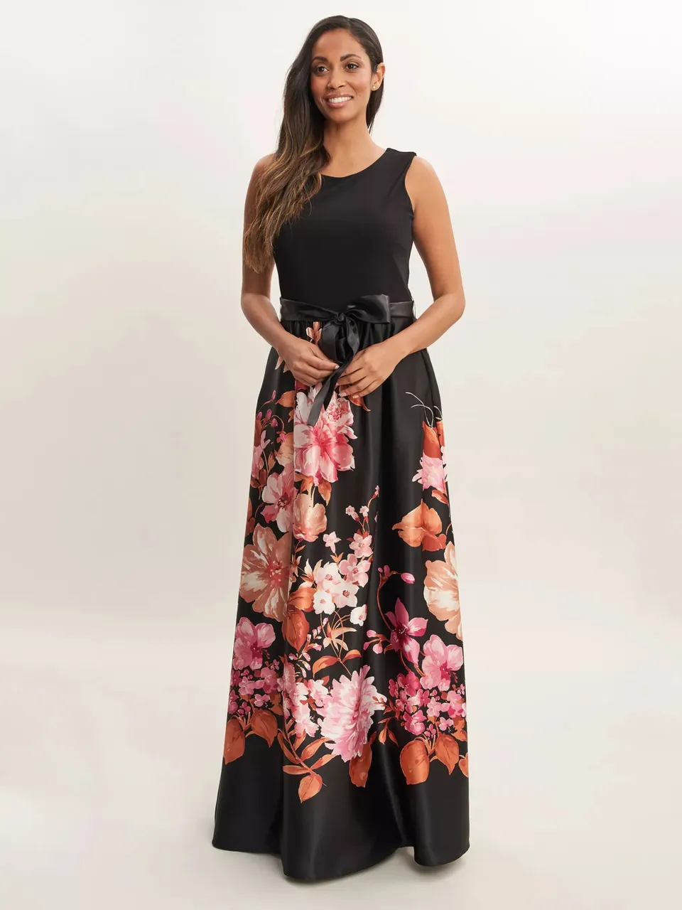 Gina Bacconi Jaimarie Floral Maxi Dress, Black - Black - Female