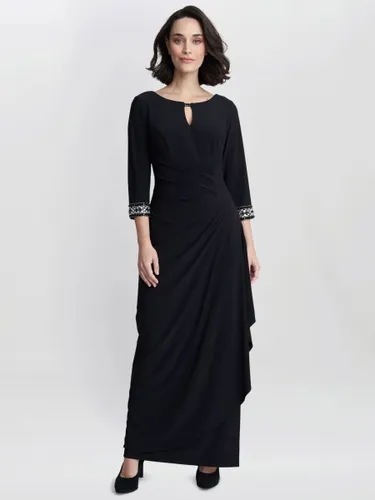 Gina Bacconi Jean Embellished A-Line Maxi Dress, Black - Black - Female