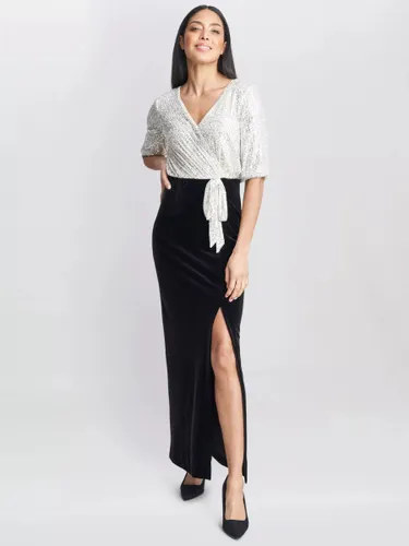 Gina Bacconi Matilyn Sequin Maxi Dress, Black/Ivory - Black/Ivory - Female