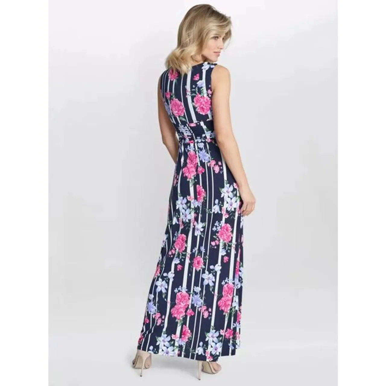 Gina Bacconi Maxene Floral Maxi Dress, Pink/Navy - Pink/Navy - Female
