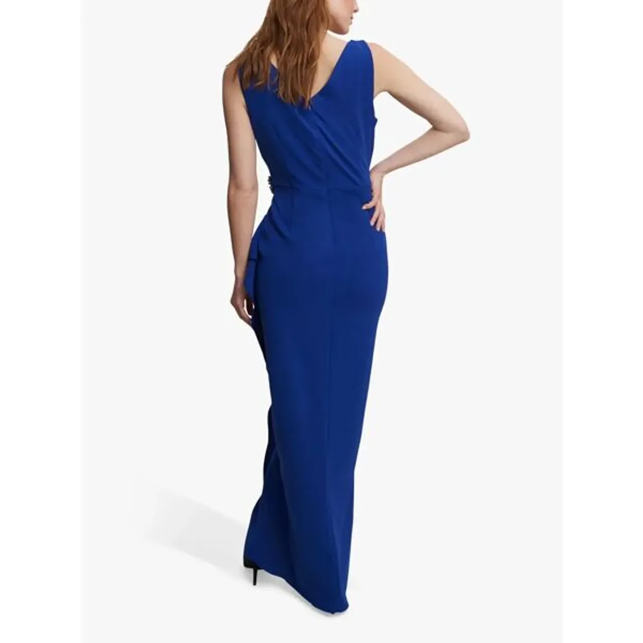 Gina Bacconi Neena V Neck Tulip Hem Maxi Dress - Cosmic Blue - Female
