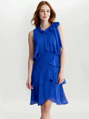 Gina Bacconi Samira Short Sleeve Tiered Dress, Cobalt - Cobalt - Female