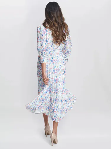 Gina Bacconi Sicily Jacquard Abstract Print Midi Pleated Dress, Multi - Multi - Female