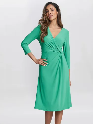 Gina Bacconi Twist Detail A-Line Jersey Dress - Jade - Female