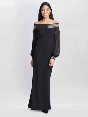 Gina Bacconi Vanessa Crepe Maxi Dress, Black - Black - Female