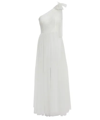 Gina Bacconi Womens Akira Spot Tulle Maxi Dress - White