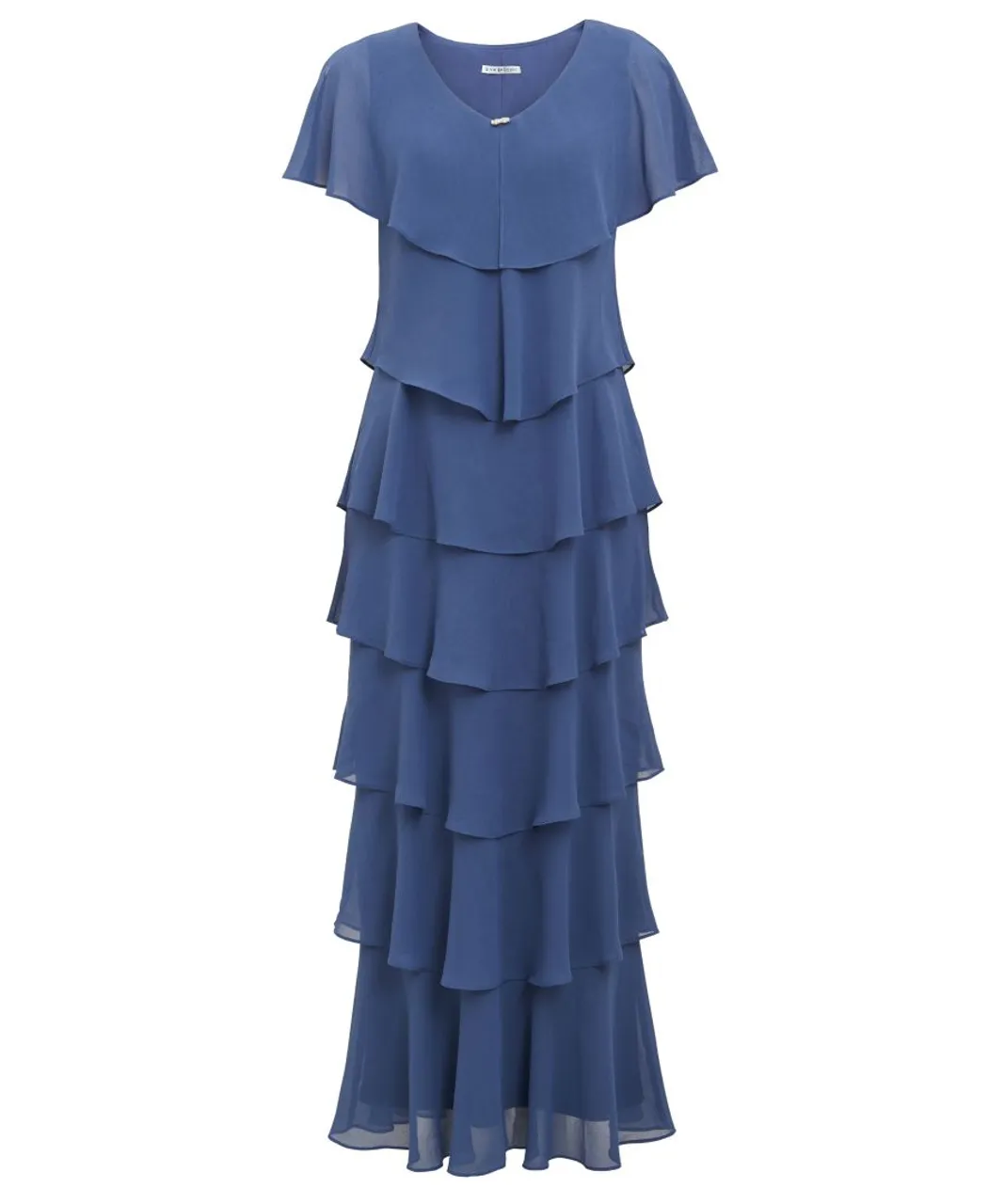 Gina Bacconi Womens Areka Tiered Maxi Dress - Blue