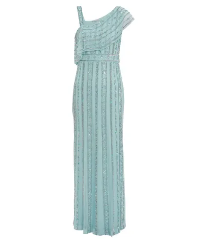 Gina Bacconi Womens Francille Beaded Maxi Dress - Blue