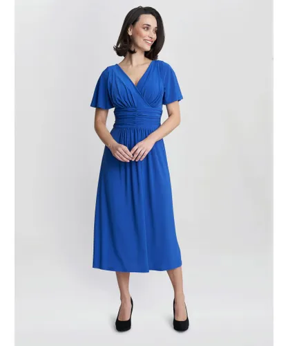 Gina Bacconi Womens Frieda Jersey Print Dress - Blue