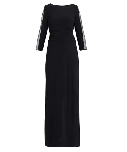 Gina Bacconi Womens Hollie Maxi Dress With Embellished Sleeve - Black