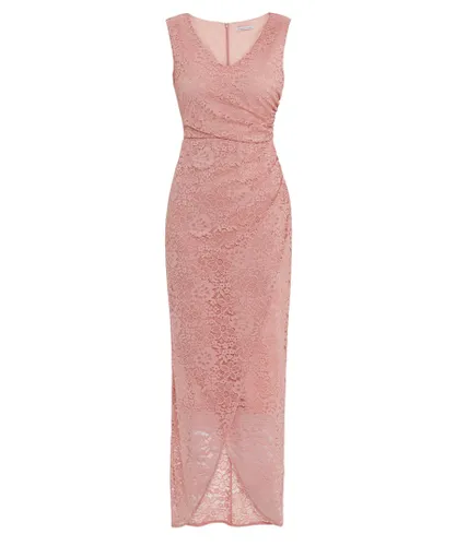 Gina Bacconi Womens Leven Stretch Lace Maxi Dress - Pink