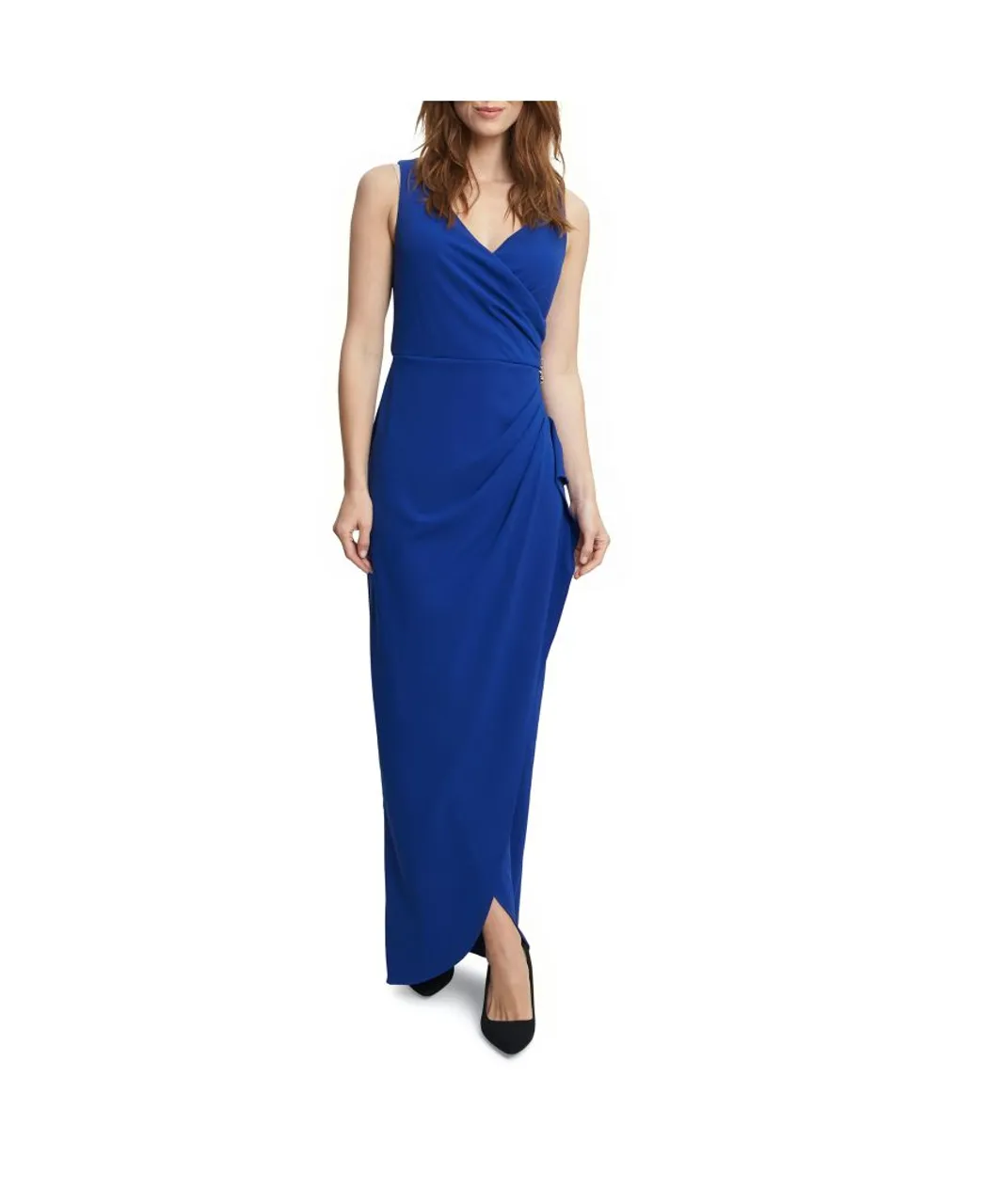 Gina Bacconi Womens Neena V Neck Tulip Gown With Embellishment - Blue