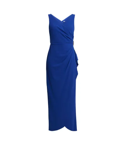Gina Bacconi Womens Neena V Neck Tulip Gown With Embellishment - Blue