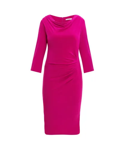 Gina Bacconi Womens Novi Jersey Cowl Neck Dress - Pink