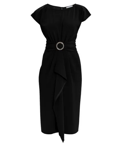 Gina Bacconi Womens Pelia Crepe Dress With Satin Lining - Black