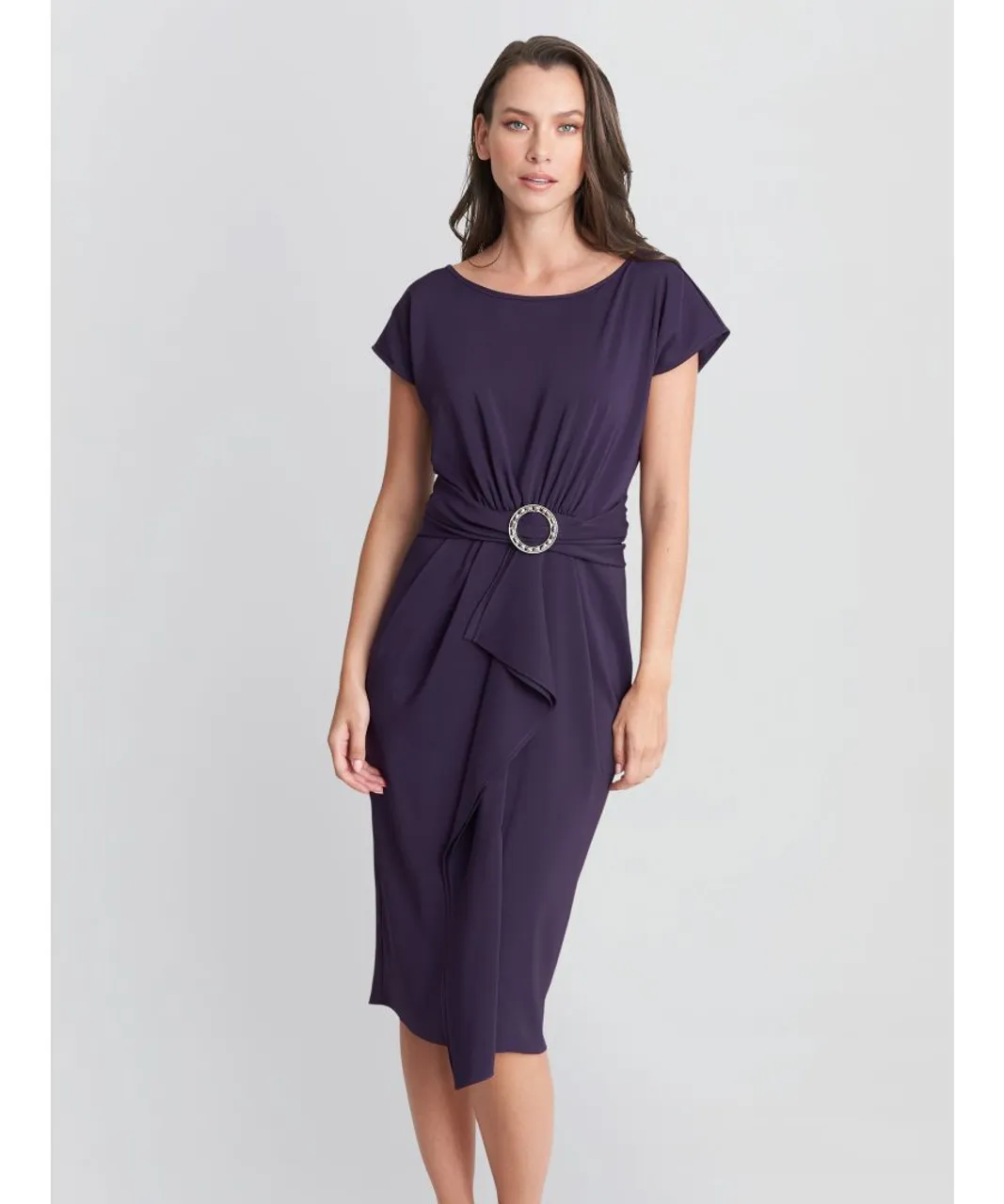 Gina Bacconi Womens Pelia Crepe Dress With Satin Lining - Purple