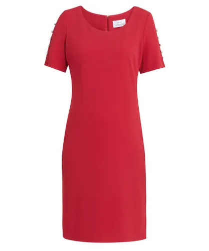 Gina Bacconi Womens Reid Dress With Embellished Sleeves - Red