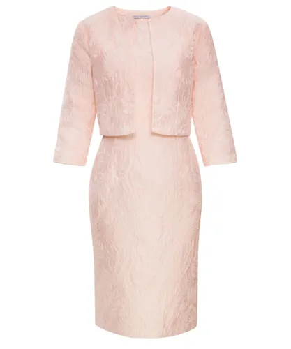Gina Bacconi Womens Sofya Jacquard Sheath Dress And Bolero - Pink