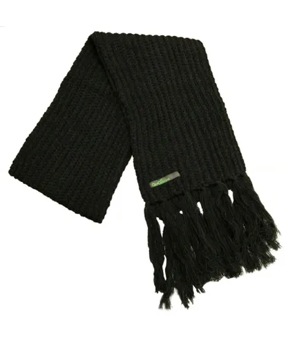 Gio-Goi Knitted Mens Black Scarf Cotton - One
