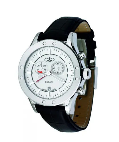 Gio Monaco : Mens Estasi White Watch - Black Leather - One Size