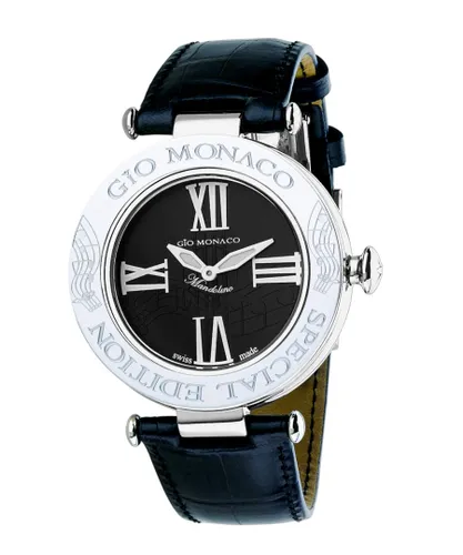 Gio Monaco : Womens Mandolino Black Watch Leather - One Size