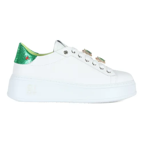 Gio+ , Pia180C Geco Leather Sneakers ,Green female, Sizes: