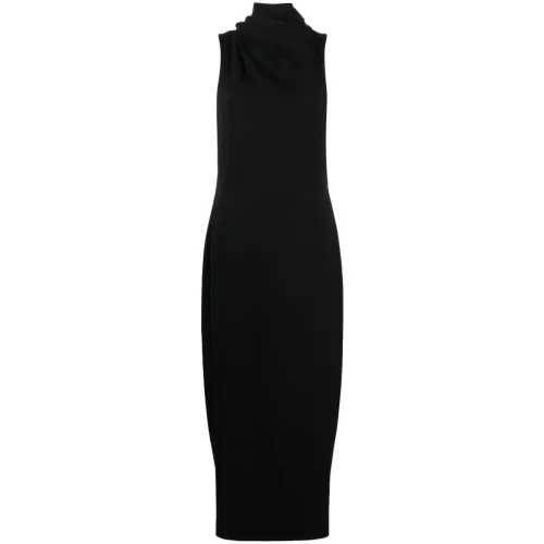 Giorgio Armani , Black Cowl-Neck Maxi Dress ,Black female, Sizes: