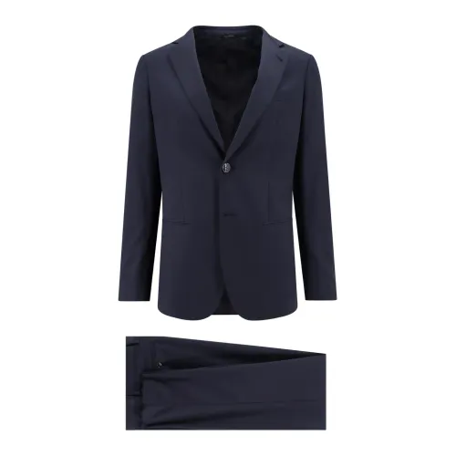 Giorgio Armani , Blue Blazer Suit with Classic Lapel ,Blue male, Sizes: