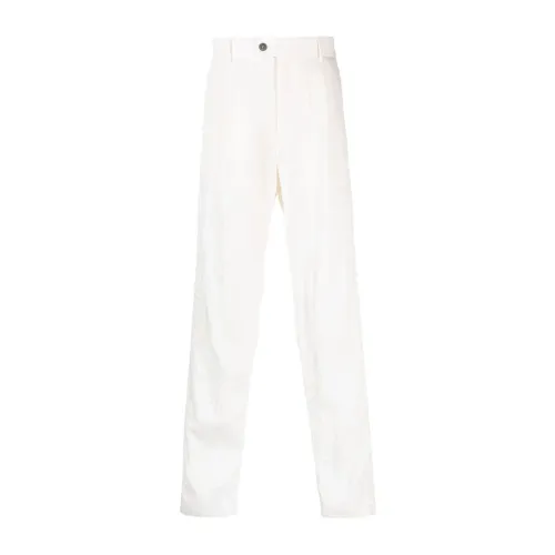 Giorgio Armani , Elegant Beige Straight Trousers for Men ,Beige male, Sizes: