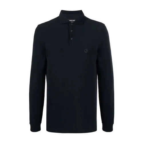 Giorgio Armani , Elegant Blue Polo Shirt ,Blue male, Sizes: