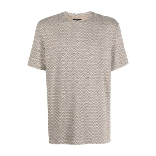 Giorgio Armani , Elegant Multicolour Men's T-Shirt ,Beige male, Sizes: