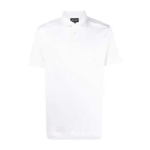 Giorgio Armani , Elegant White Polo Shirt ,White male, Sizes:
