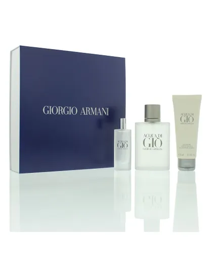 Giorgio Armani Mens Acqua Di Gio Eau De Toilette 100ml + 15ml + Shower Gel Gift Set - NA - One Size