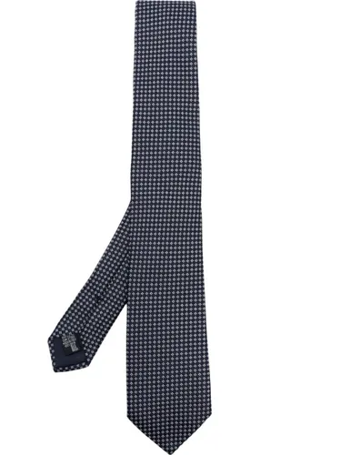 Giorgio Armani micro-dot print silk tie - Blue