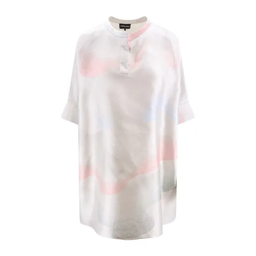 Giorgio Armani , Multicolor Silk Shirts with Guru Collar ,Multicolor female, Sizes: