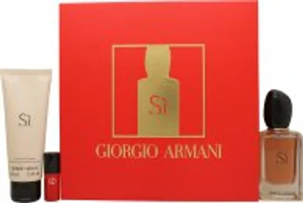 Giorgio Armani Si Gift Set 50ml EDP + 50ml Body Lotion + Mini Lipstick