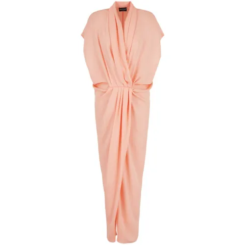 Giorgio Armani , U47W Peach Beige Dress ,Pink female, Sizes:
