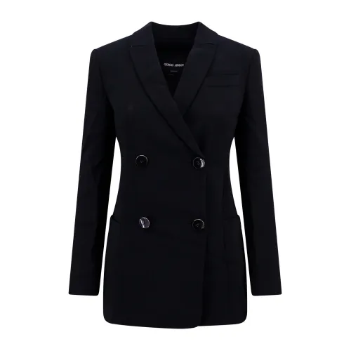 Giorgio Armani , Women`s Clothing Blazer Black Aw23 ,Black female, Sizes: