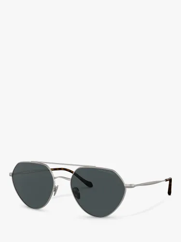 Giorgio Armani Women's Irregular Sunglasses, Matte Gunmetal/Grey - Matte Gunmetal/Grey - Female