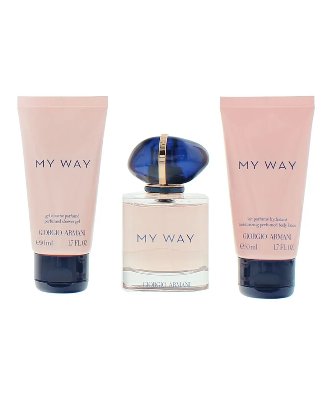 Giorgio Armani Womens My Way Eau de Parfum 50ml, Shower Gel + Body Lotion Gift Set - One Size