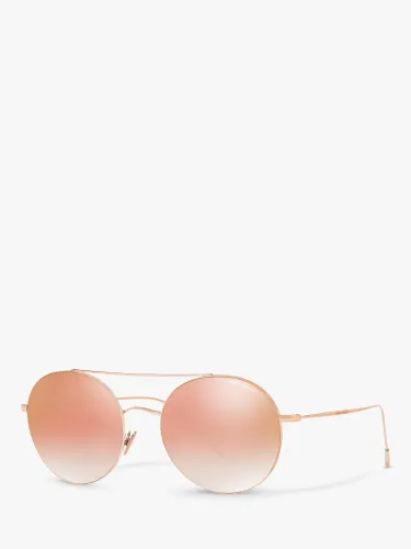 Giorgio Armani Women's Round Sunglasses, Bronze/Mirror Pink - Bronze/Mirror Pink - Female