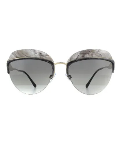 Giorgio Armani Womens Sunglasses AR6061 318611 Striped Grey Gradient Metal - One