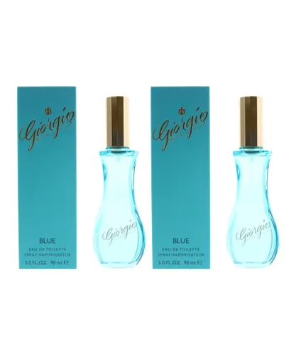 Giorgio Beverley Hills Womens Beverly Blue Eau de Toilette 90ml Spray For Her x 2 - One Size