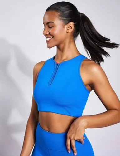 Girlfriend Collective Womens Dylan Medium Support Non Wired Sports Bra - Bright Blue, Bright Blue