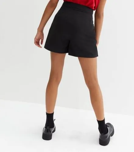 Girls Black Pleated Hidded Shorts School Skort New Look